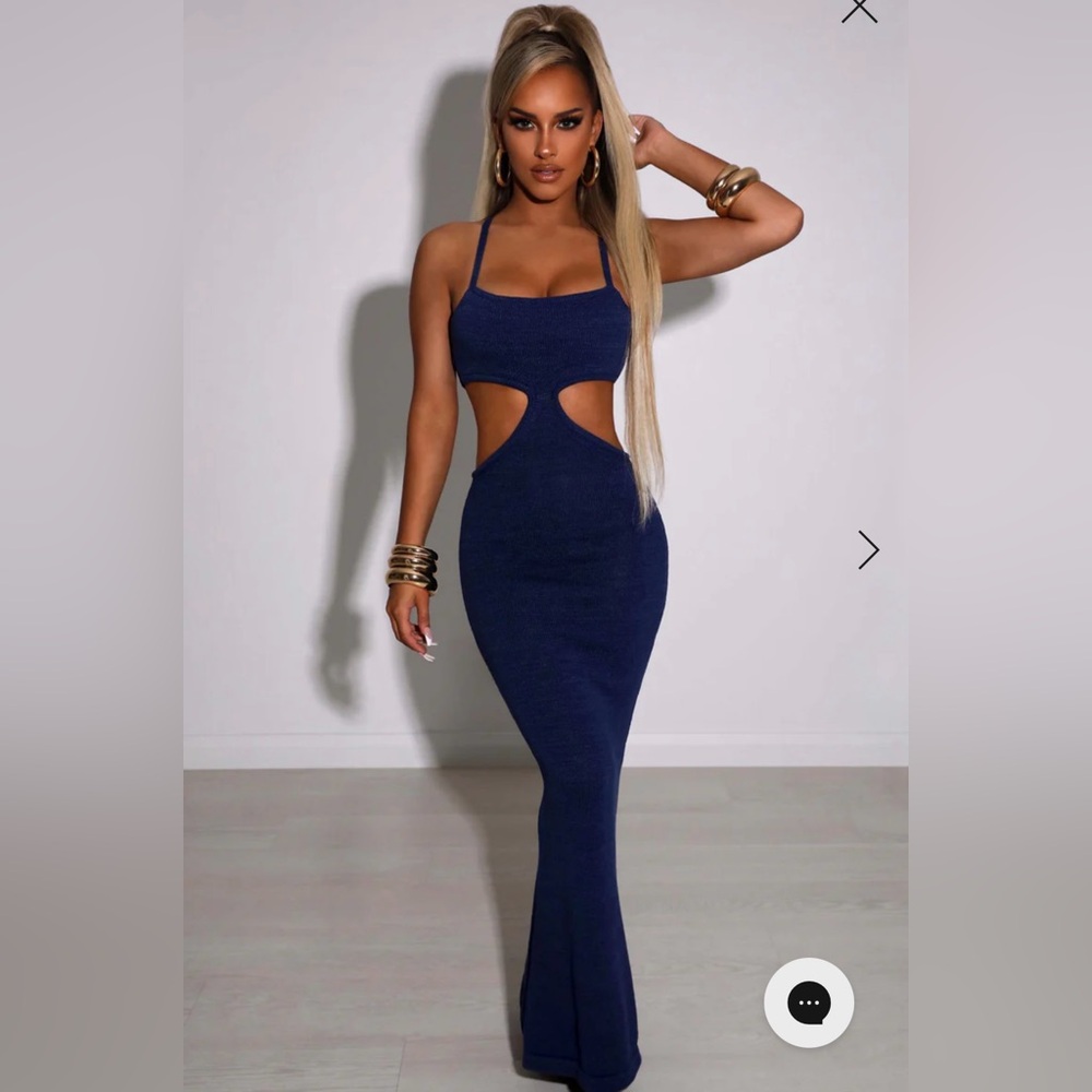 HELENIKA MAXI DRESS - NAVY - S - NWT - BABYBOO